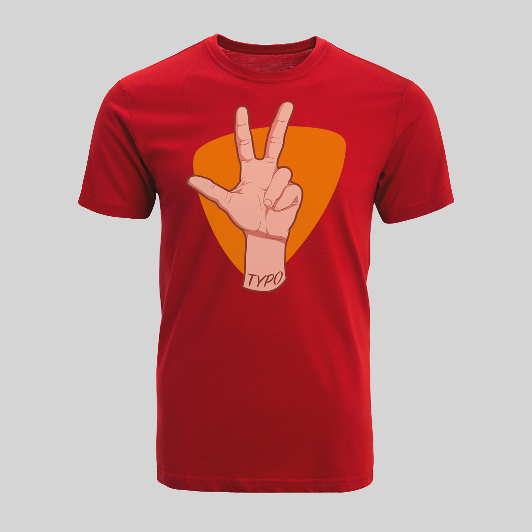 TYPO3 Unisex T-Shirt "Hand" (Red)